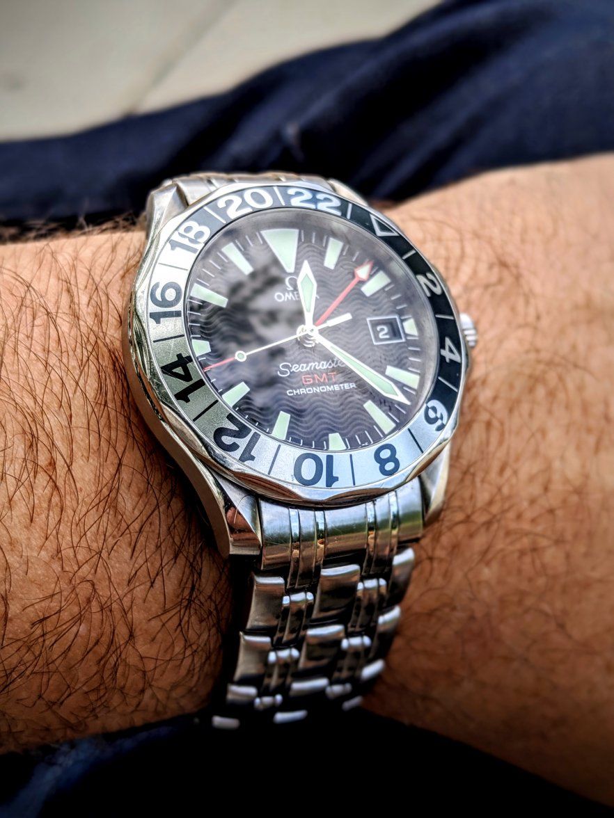 Omega seamaster 300m gmt 50th outlet anniversary