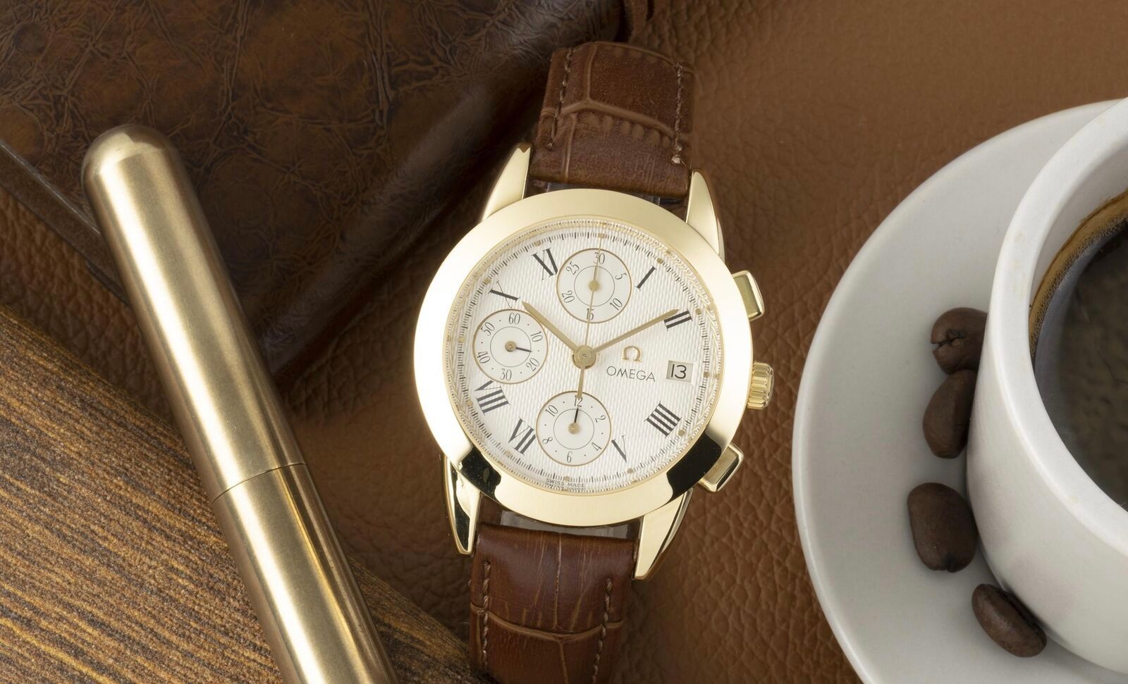 OMEGA, REF. 5331, LOUIS BRANDT CHRONOGRAPH, YELLOW GOLD, Important Modern  & Vintage Timepieces