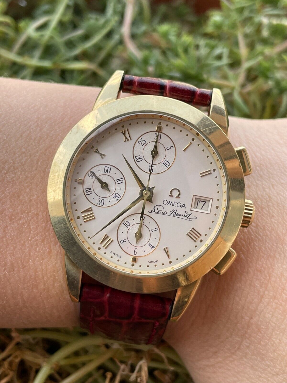 Omega Louis Brandt II Chronograph 18K Yellow Gold Watch